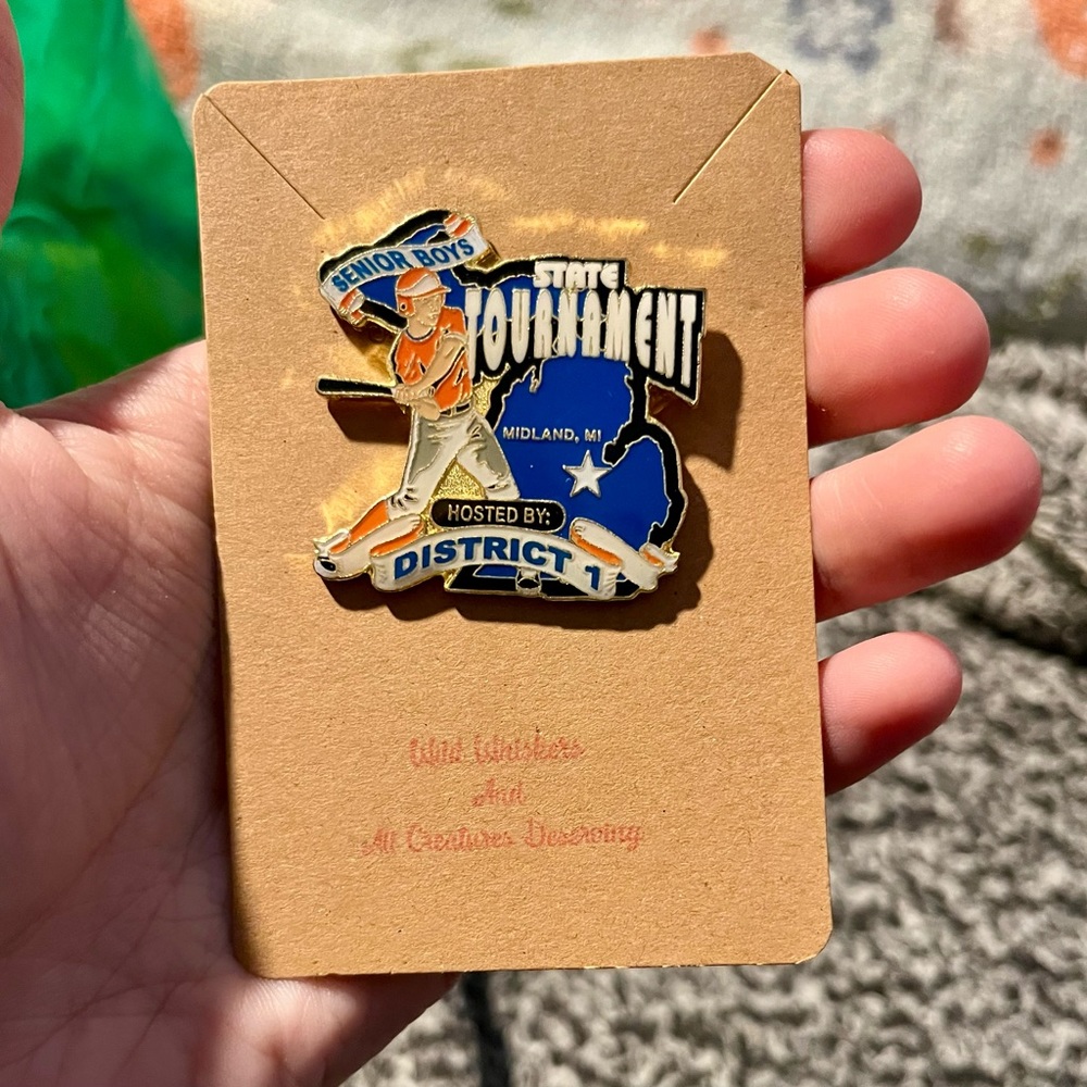 MIDLAND, MI DISTRICT 1 STATE TOURNAMENT BASEBALL PIN